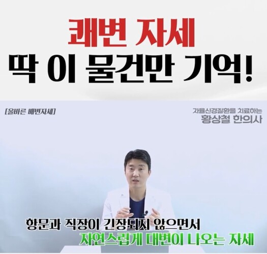 발판을 사용한 배변 자세 교정 예시